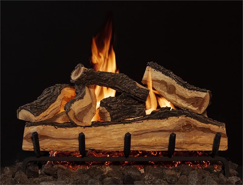 Mountain Split Oak Vented Gas Log set with Grand Canyon 2 Flame Burner