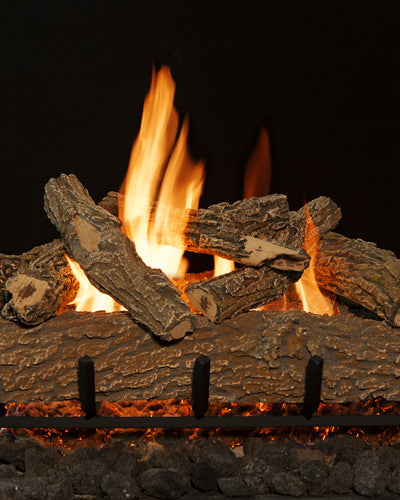 Western Oak Vented Gas Log Set with Grand Canyon 1 Flame Burner