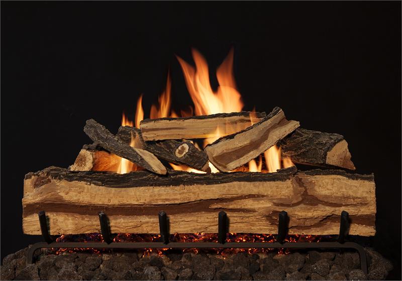 Mountain Split Oak Vented Gas Log set with Grand Canyon 2 Flame Burner