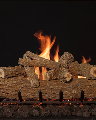Western Oak Vented Gas Log Set with Grand Canyon 1 Flame Burner