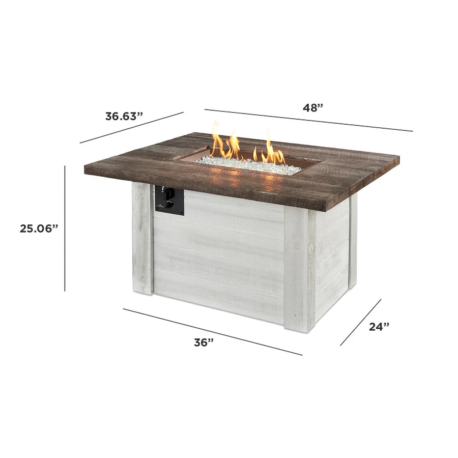 Alcott Rectangular Gas Firepit Dimensions