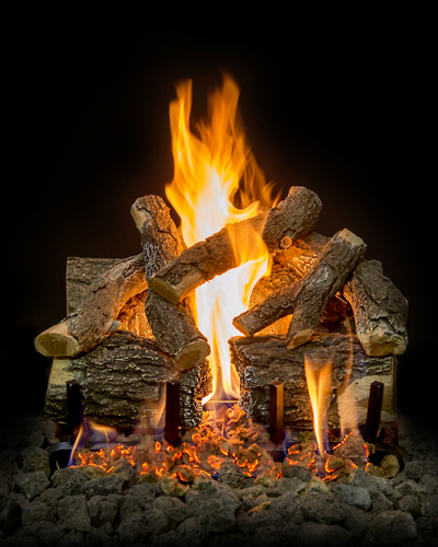 Grand Canyon Arizona Weathered Oak Charred Vented Gas Log Set with 2 Flame Burner