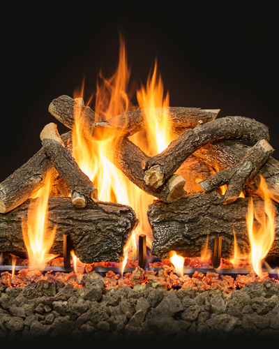 Grand Canyon Arizona Weathered Oak Charred Vented Gas Log Set with 2 Flame Burner