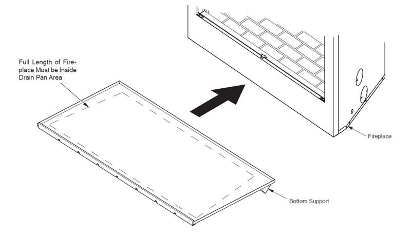 DP36 DP42 Drain Pan for Outdoor Fireplace F1089 F1090 J0467