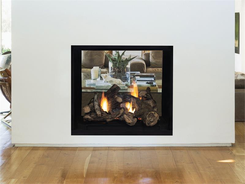 See Thru Complete 40" Direct Vent Indoor Outdoor Fireplace with Battery Back Up Ceramic Glass and Full Function Remote by Superior DRT63ST F4692 F4693
