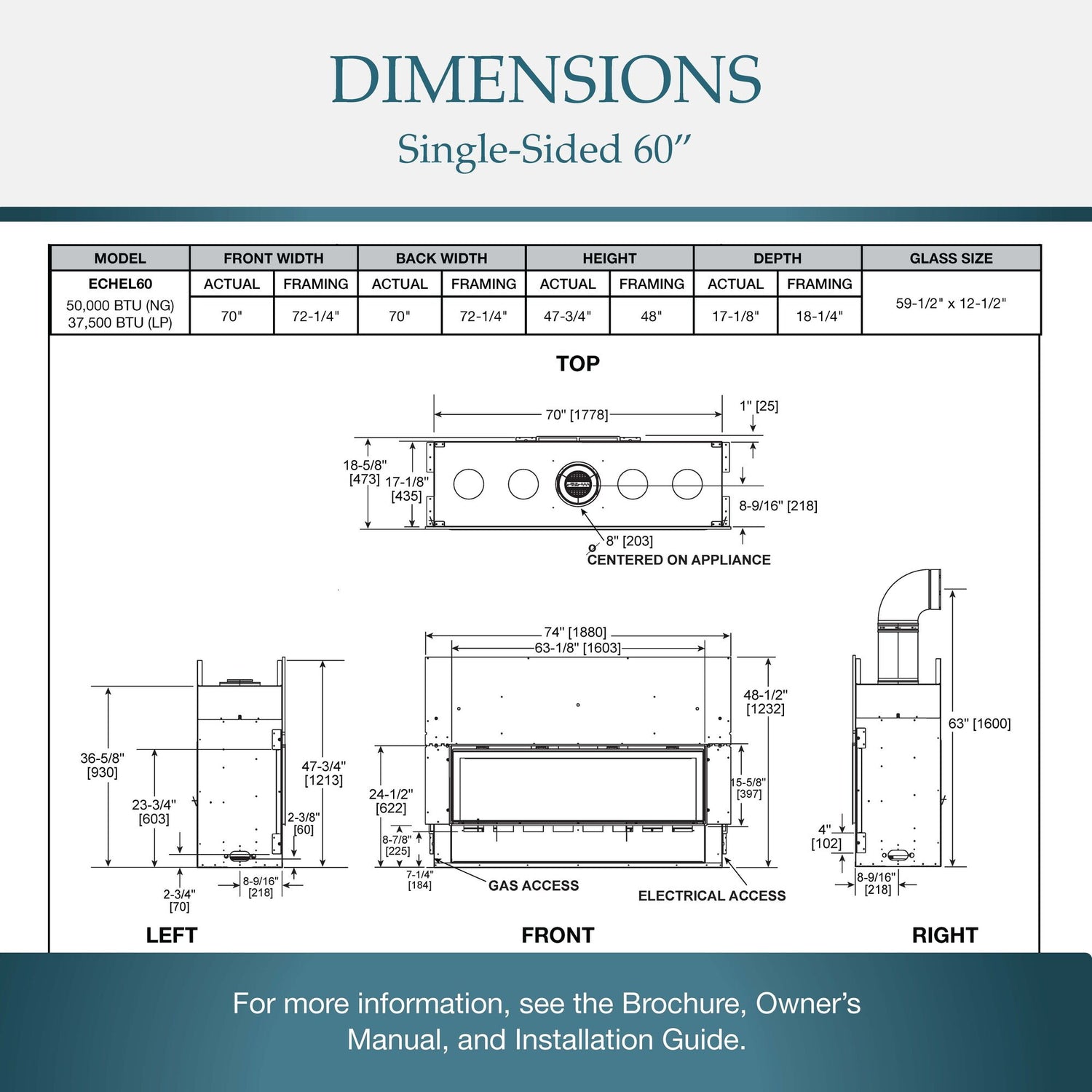 Linear Direct Vent Echelon II 60" Majestic Gas Fireplace with IntelliFire Touch Ignition System