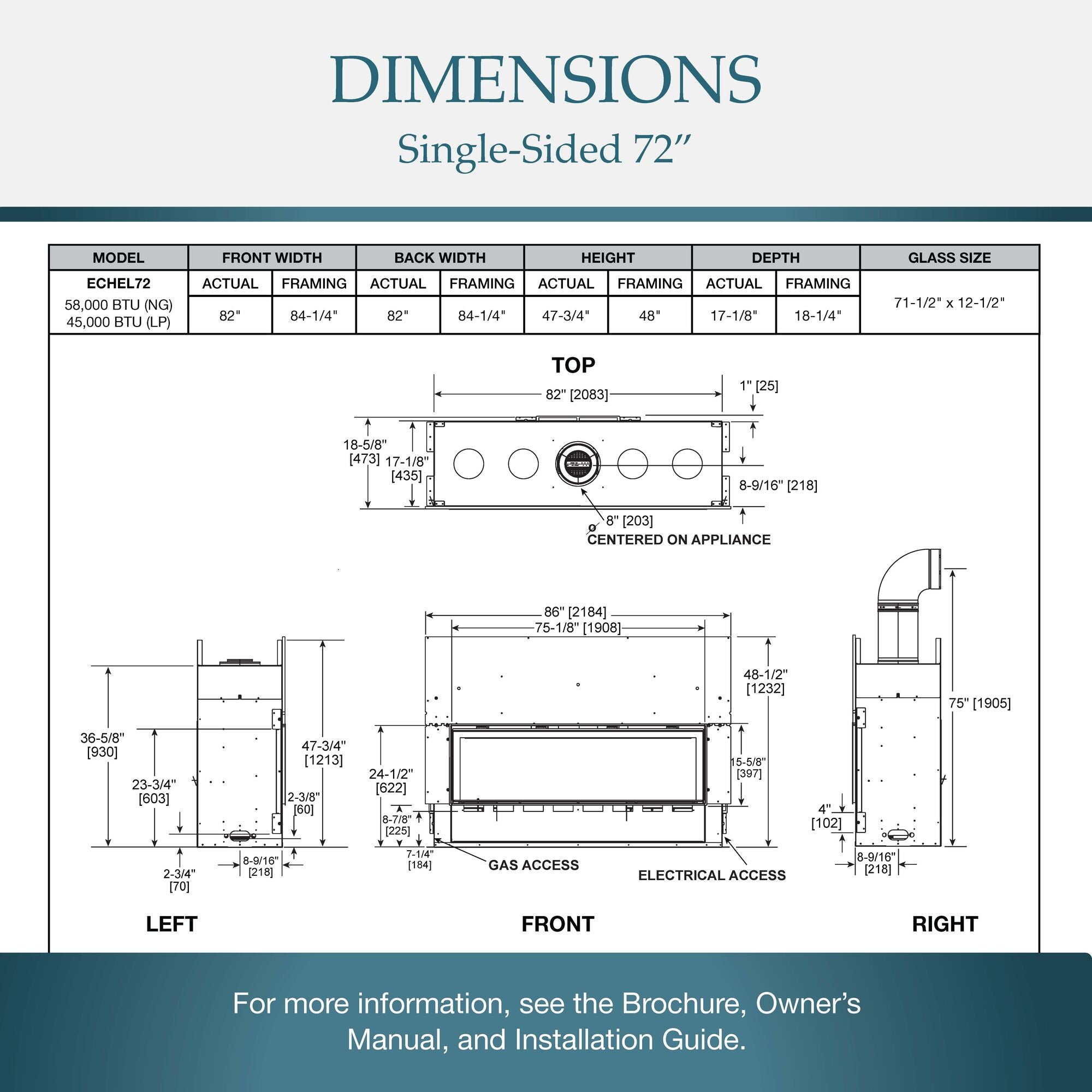 Linear Direct Vent Echelon II 72" Majestic Gas Fireplace with IntelliFire Touch Ignition System