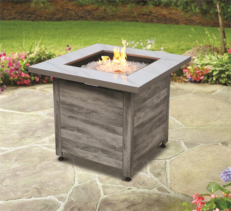 Chesapeake Propane Gas Outdoor Faux Marble Firepit Table GAD15274SP