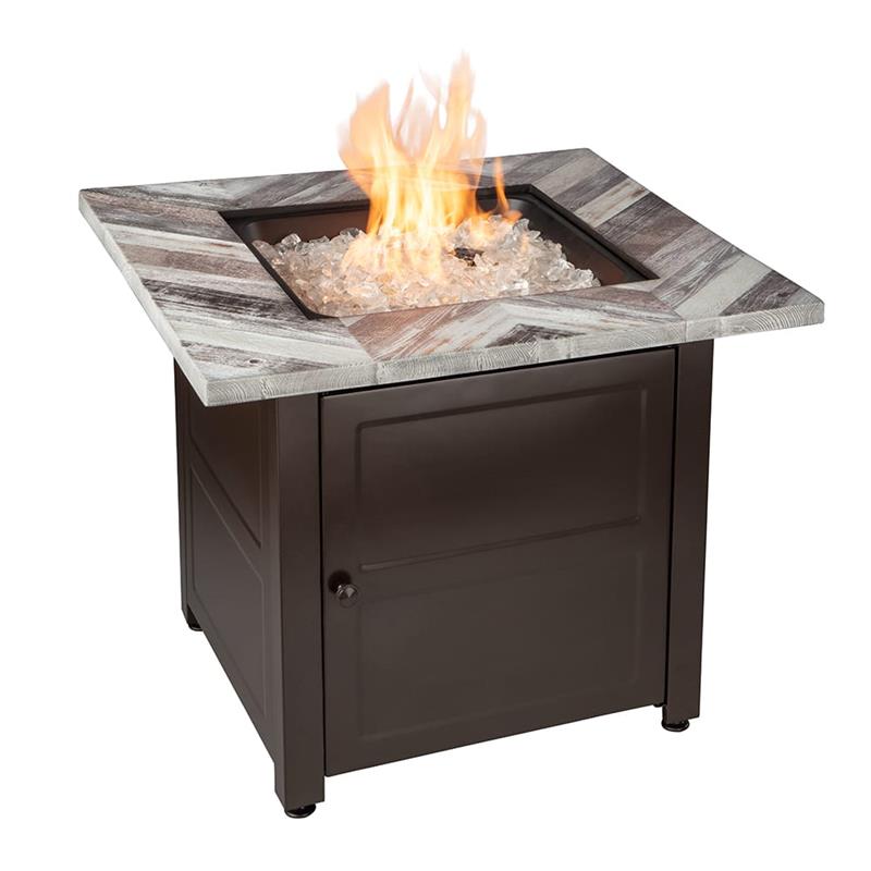 Duvall Propane Gas Outdoor Printed Faux Wood Firepit Table GAD15287SP