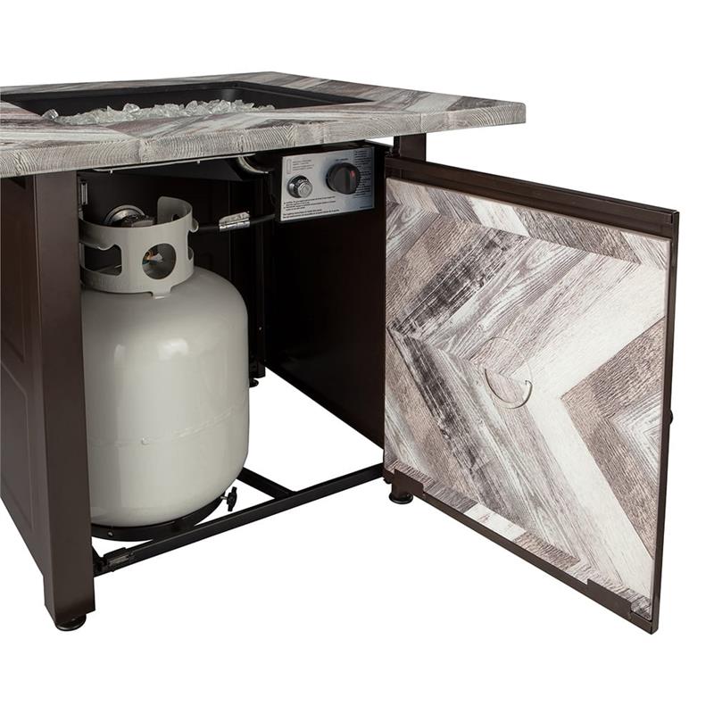 Duvall Propane Gas Outdoor Printed Faux Wood Firepit Table GAD15287SP