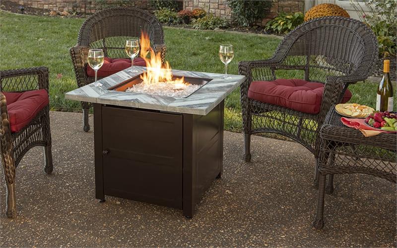Duvall Propane Gas Outdoor Printed Faux Wood Firepit Table GAD15287SP