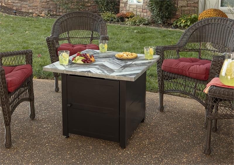 Duvall Propane Gas Outdoor Printed Faux Wood Firepit Table GAD15287SP
