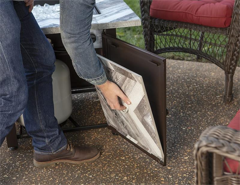 Duvall Propane Gas Outdoor Printed Faux Wood Firepit Table GAD15287SP