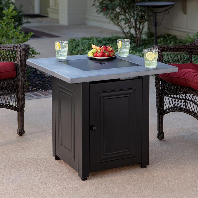 Wakefield Propane Gas UV Printed Faux Concrete Outdoor Firepit Table GAD15410M