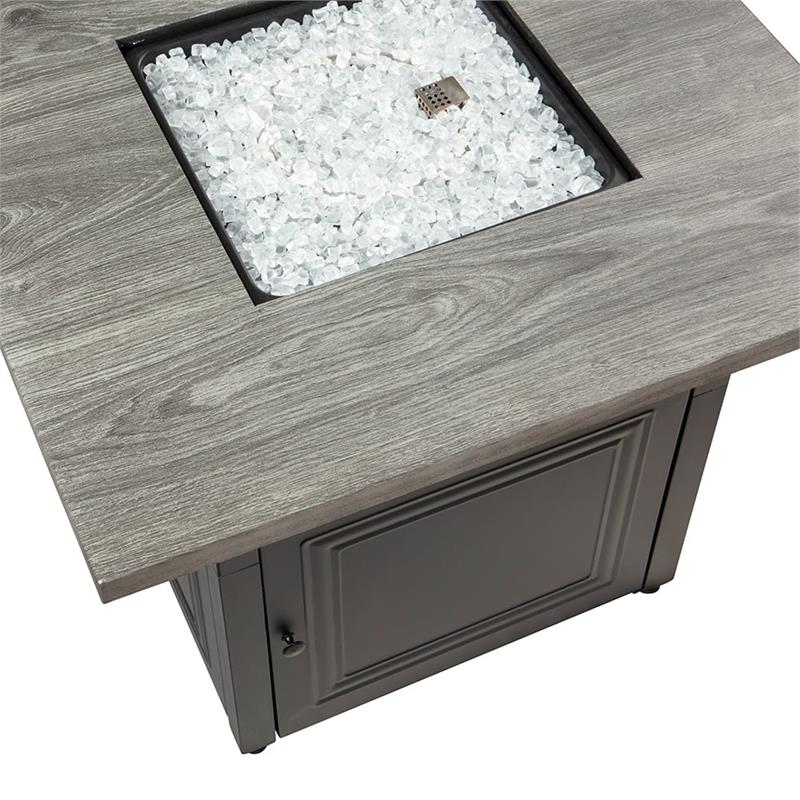 The Dakota Propane Gas Faux Wood Outdoor Dual Heat Technology Firepit Table GAD19101ES