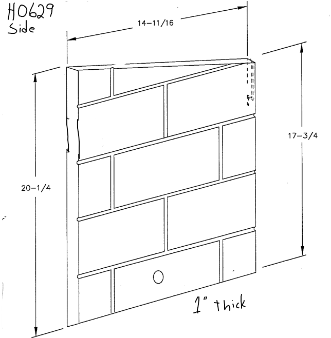 Refractory Panel Kit for Superior BCF3885 BRF3885 BRF3875 CHD-38 Fireplaces H0629