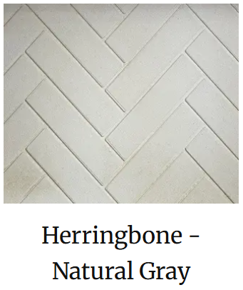 Herringbone pattern with natural gray tiles