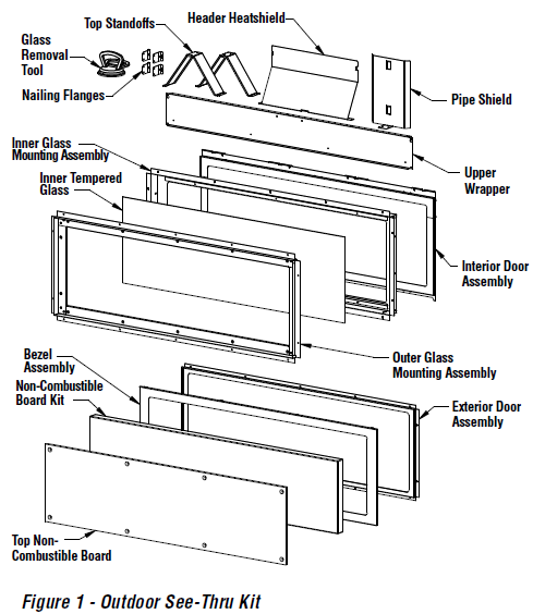 See Thru Conversion Kit for Outdoor Conversion for Superior Fireplaces DRL4000 DRL6000 VRL6000 SeriesOSTK-LIN48 F4869