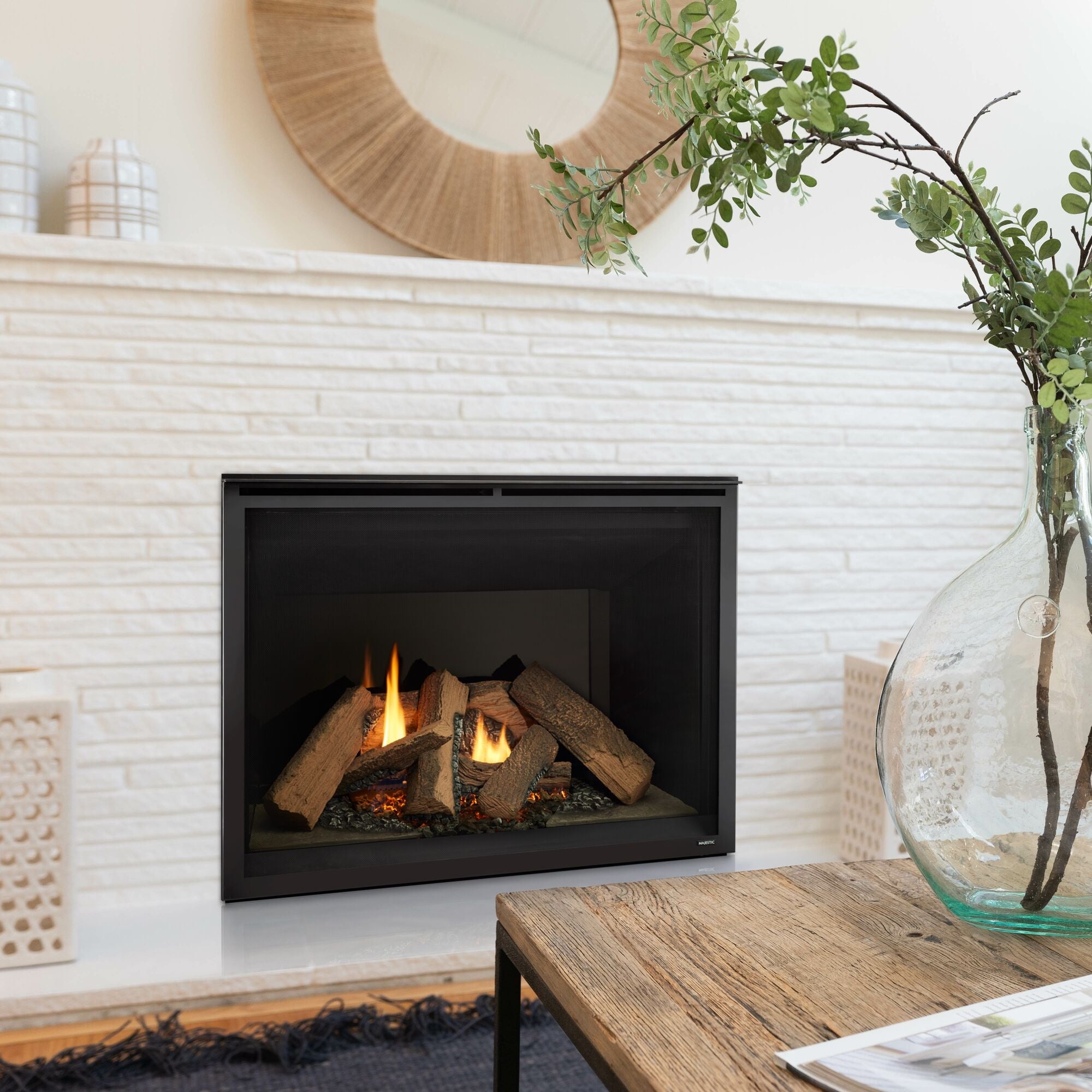 Meridian Traditional Gas Log Series Majestic 36" Direct Vent Gas Fireplace with Intellifire Touch Ignition System