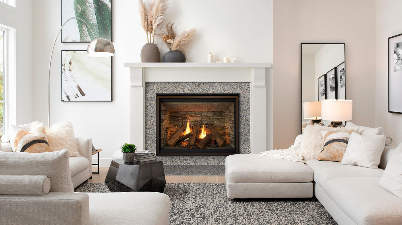 Meridian Traditional Gas Log Series Majestic 36" Direct Vent Gas Fireplace with Intellifire Touch Ignition System
