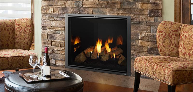 Direct Vent 36" Majestic Marquis II Gas Fireplace with Accent Lighting Ember Bed Lighting and Ceramic Glass MARQ36IN-B