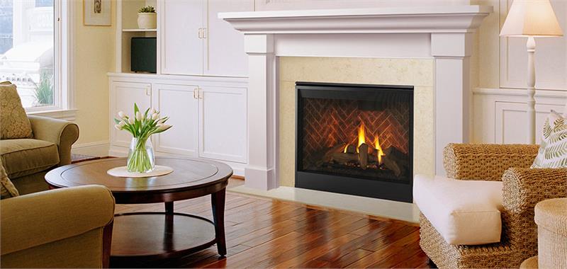 Meridian Traditional Gas Log Series Majestic 42" Direct Vent Gas Fireplace with Intellifire Touch Ignition System