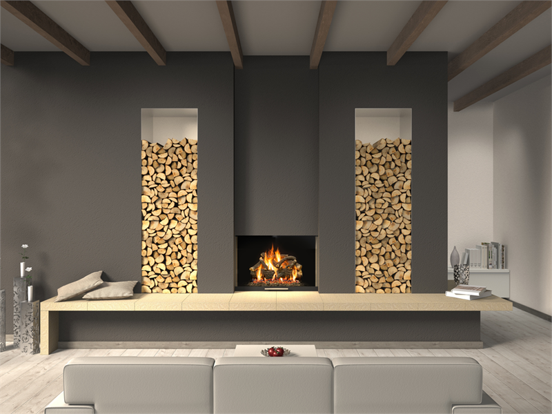 Grand Canyon Arizona Weathered Oak Charred Vented Gas Log Set with 2 Flame Burner