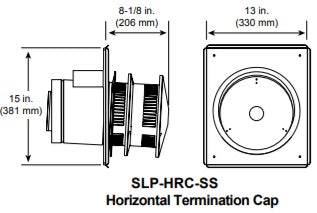 SLP-HRC-SS Horizontal High Rise Termination Cap Stainless Steel SLP Direct Vent Pipe