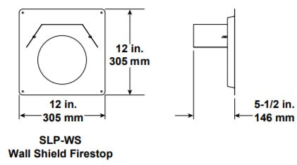 SLP-WS Wall Fire Stop Spacer Direct Vent Pipe Hearth Home Technologies