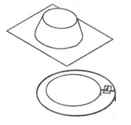 Direct Vent 4.5/7.5 Roof Flashing Flat Rigid Vent Pipe