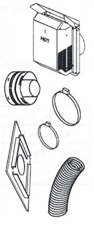 Direct Vent 4.5/7.5 Flex Square Termination Kit with 18" Compressed Flex Pipe