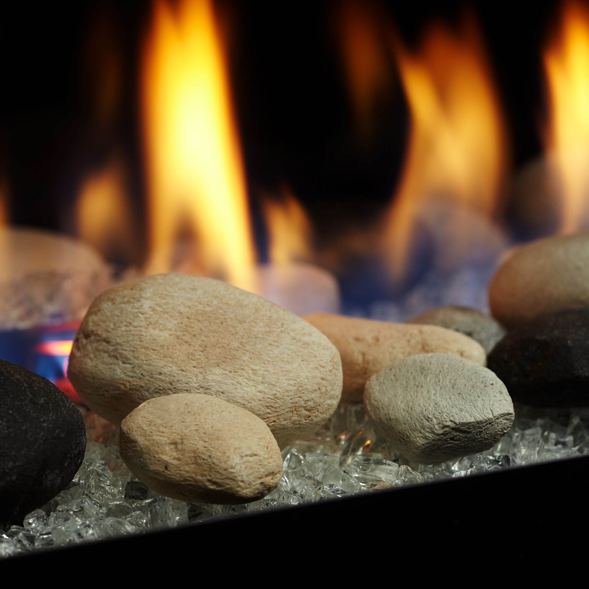 River Rocks for Majestic Fireplaces
