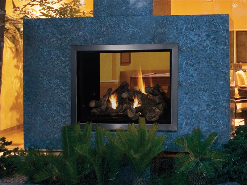 See Thru Complete 40" Direct Vent Indoor Outdoor Fireplace with Battery Back Up Ceramic Glass and Full Function Remote by Superior DRT63ST F4692 F4693