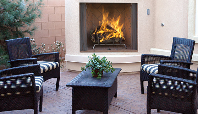 Outdoor Wood Burning 42" Fireplace with Masonry Custom Interior Liners by Superior WRE6000 WRE6042 F4223