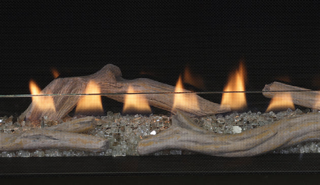 Linear Vent Free 45" Electronic Ignition Complete Contemporary Fireplace with Floor Lighting Platinum Glass Remote Control by Superior VRL3000 VRL3045