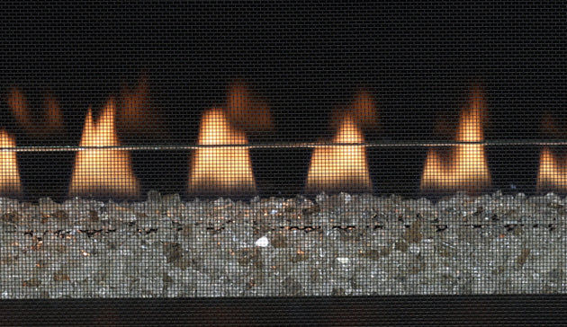 Linear Vent Free 45" Electronic Ignition Complete Contemporary Fireplace with Floor Lighting Platinum Glass Remote Control by Superior VRL3000 VRL3045