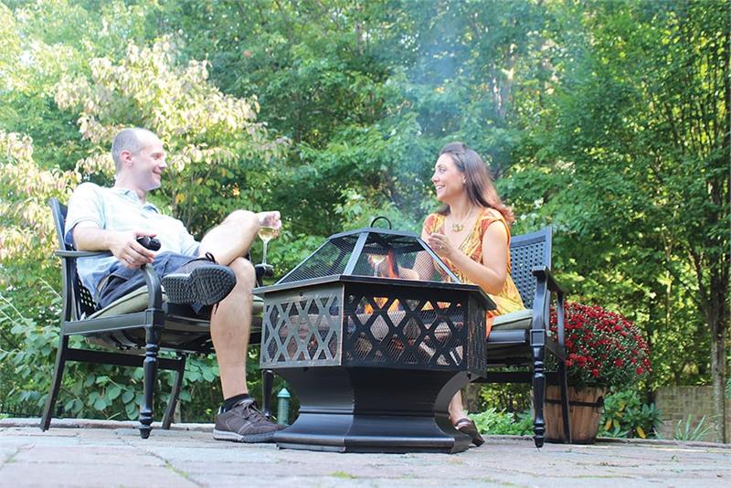 Outdoor Wood Burning Firepit with Flame Designs WAD1011SP