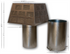 ETL-8DM-K Black Square Top Termination with Slip Section 8" Wood Burning 8DM Series Pipe F0926