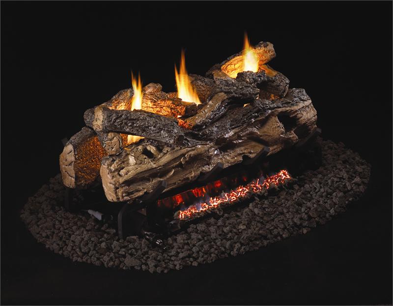 SG9-24 Peterson Real Fyre Split Oak Vent-Free Gas Logs with G9 Series Burner