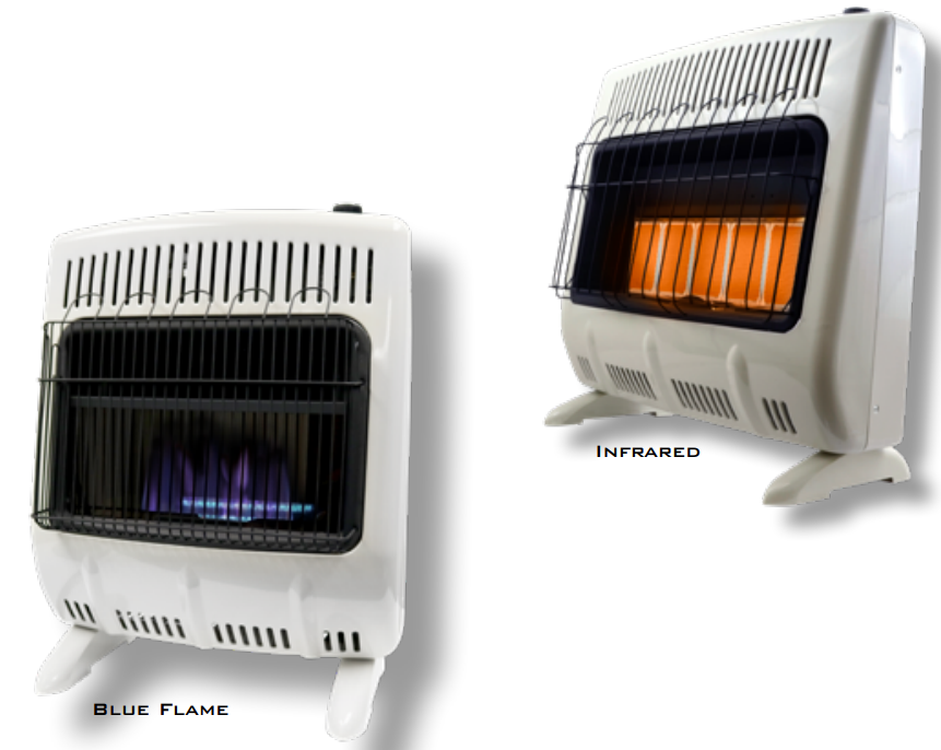 Wall Gas Space Heaters Blue Flame and Infrared