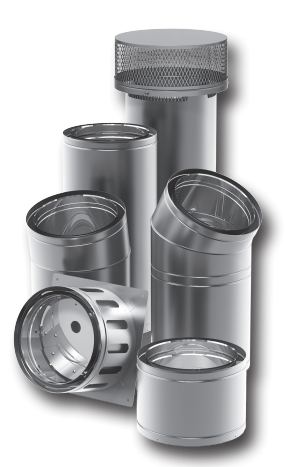 12DM Chimney Pipe Wood Burning 12&quot; Inner 15-3/8&quot; Outer Double Wall 1700 Degree Standard Pipe