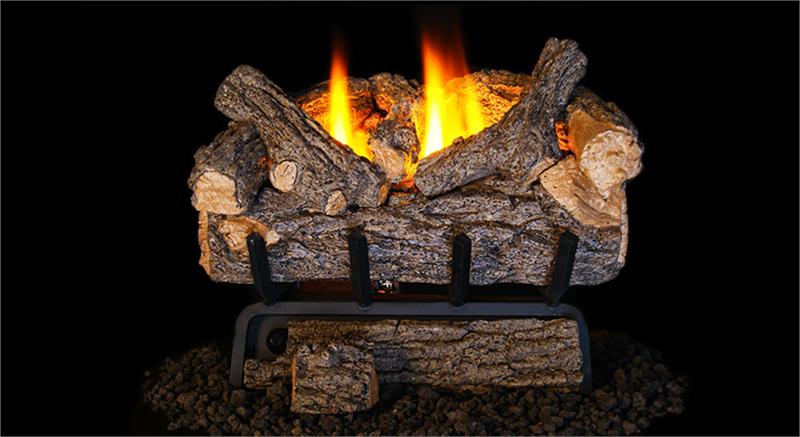 VO8E-20 Valley Oak Real Fyre 20&quot; Vent-Free Gas Log Set with G8E Series Burner by RH Peterson