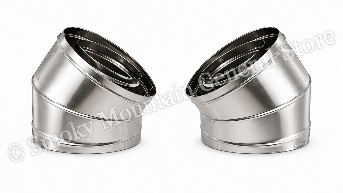 30E-12DM 30-Degree Offset and Return Elbow Set for Wood Burning 12DM Series Pipe F0937