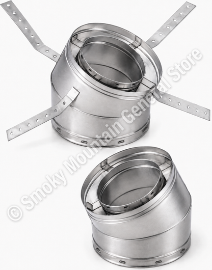 30E-12DM 30-Degree Offset and Return Elbow Set for Wood Burning 12DM Series Pipe F0937