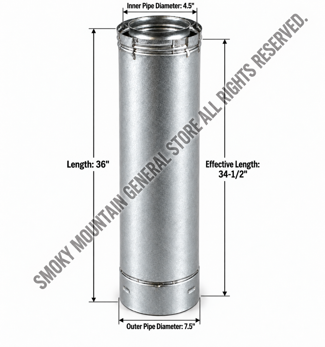 36" Length Section of Rigid Pipe