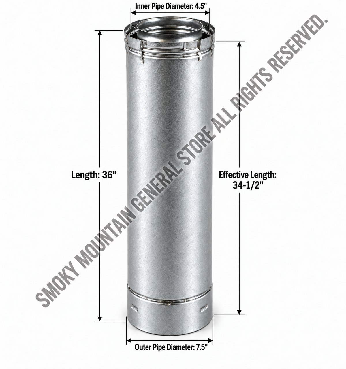 36" Length Section of Rigid Pipe