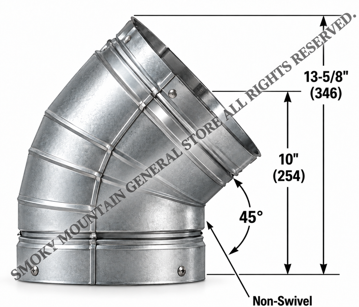 77L76 Direct Vent 4.5/7.5 45 Degree Elbow Secure Rigid Vent Pipe SV45E45