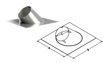 Adjustable Roof Flashing DuraChimney II 8&quot;