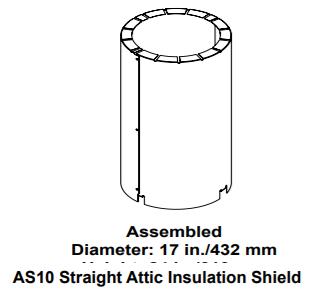 AS10 Attic Insulation Shield Straight Hearth Home Technologies SL1100 Series Wood Burning Pipe