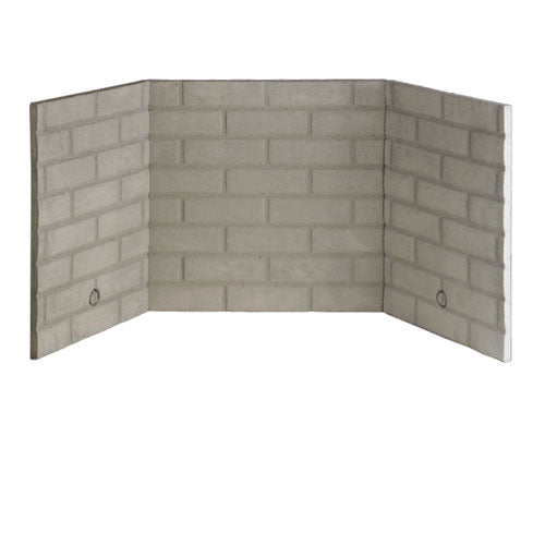 BL32 32&quot; Refractory Standard Almond White Stacked Brick Pattern Liner Kit